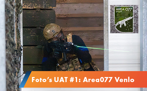 Airsofter tijdens UAT#1 bij Area077 in Venlo