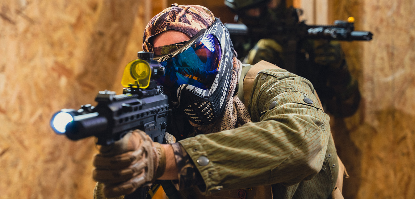 Een speedsofter in een CQB-arena